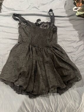 Girls Black Ruffled Sleeveless Dress